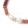 Dyed Natural Malaysia Jade & Natural Cultured Freshwater Pearl Bead Bracelets & Necklaces Sets SJEW-JS01373-03-5