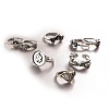 8Pcs 8 Styles Alloy Skull & Flower & Clover & Spider Web Finger Rings Set for Unisex PW-WG0287F-01-3