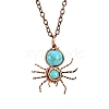 Synthetic Turquoise Spider Pendant Necklaces PW-WG57689-09-1