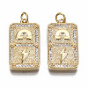 Brass Micro Pave Clear Cubic Zirconia Pendants KK-S356-232G-NF-1