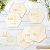 Hexagon Wood Measuring Growth Chart Rulers TOOL-WH0136-124B-4