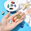 5Pcs 5 Colors Handmade Dichroic Foil Lampwork Pendants DICH-YW0001-01-5