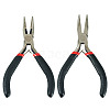 2Pcs 2 Styles Carbon Steel Chain Nose Pliers for Jewelry Making Supplies TOOL-TADJ0001-07-1