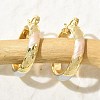 Brass Two Tone Hoop Earrings EJEW-B117-06D-M-3