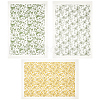 AHADEMAKER 3Pcs 3 Style Paper Ceramic Decals DIY-GA0004-38-1