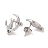 Non-Tarnish 3 Pairs 304 Stainless Steel Moon Cat Stud Earrings for Women EJEW-K279-05P-3