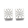 Brass Micro Pave Clear Cubic Zirconia Charms KK-C005-12P-2