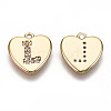 Brass Micro Pave Clear Cubic Zirconia Charms KK-N231-234L-NF-2