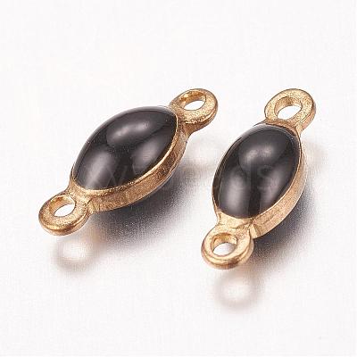 Antique Bronze Plated Brass Enamel Oval Links connectors KK-Q570-06D-1