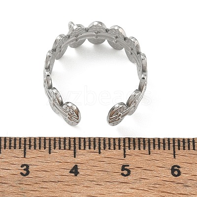 Oval 304 Stainless Steel Cuff Open Ring Setting SA-CBA37BC-07P-1