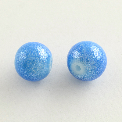 Spray Painted Glass Round Bead Strands DGLA-Q015-10mm-14-1