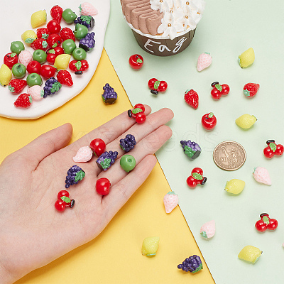 70Pcs 7 Styles Opaque Resin Decoden Cabochons RESI-CP0001-07-1
