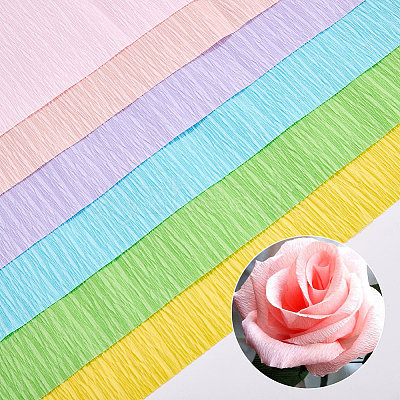 6 Rolls 6 Colors Handmade Crepe Paper DIY-CP0012-89H-1