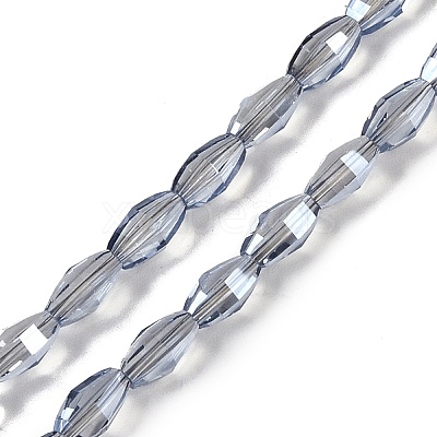 Electroplate Glass Beads Strands GLAA-Q101-03B-PL04-1