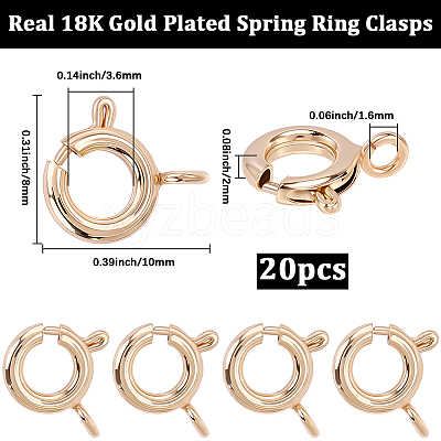 20Pcs Brass Spring Ring Clasps KK-BBC0027-68B-G-1