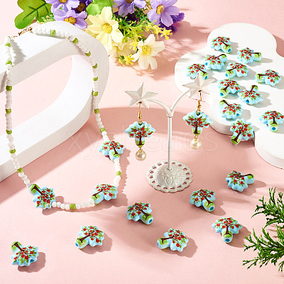 20pCS Printed Opaque Acrylic Beads OACR-TA0004-75A-1