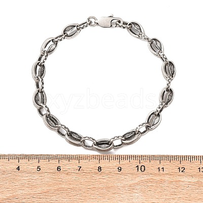304 Stainless Steel Link Chain Bracelets for Women Men BJEW-C148-06AS-1