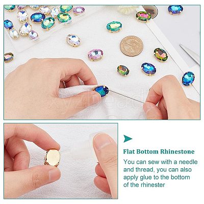 60Pcs 10 Style Oval Sew on Rhinestone DIY-UN0004-34-1
