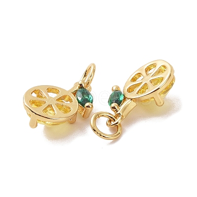 Brass Micro Pave Cubic Zirconia Charms ZIRC-G169-03G-1