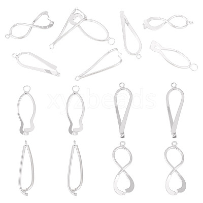 8Pcs 4 Styles Brass Ice Pick Pinch Bails KK-TA0002-48-1