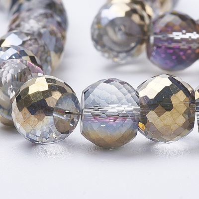 Electroplated Glass Beads Strands EGLA-Q092-8mm-A04-1