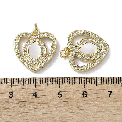 Brass Micro Pave Cubic Zirconia Pendants KK-G485-34I-G-1