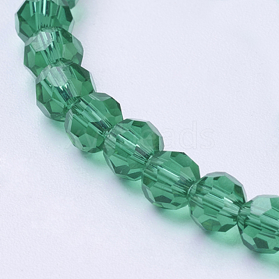 Faceted(32 Facets) Round Glass Beads Strands X-EGLA-J042-4mm-13-1
