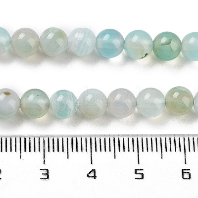 Natural Striped Agate/Banded Agate Bead Strands G-K155-A-6mm-04-1