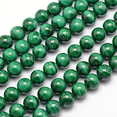 Natural Malachite Beads Strands G-O152-47-8mm-1