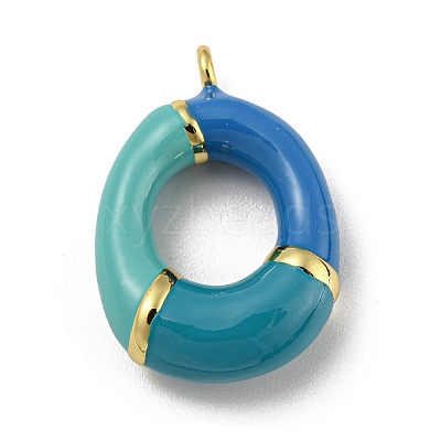 Brass Enamel Pendants KK-E093-03G-O-1