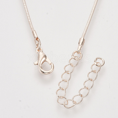 Brass Square Snake Chain Necklace Making MAK-T006-10A-RG-1