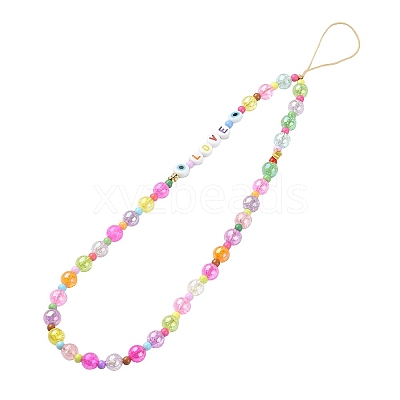 Word LOVE Acrylic Mobile Straps HJEW-YW0001-04-1