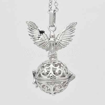 Brass Hollow Cage Pendants KK-D414-05-NR-1