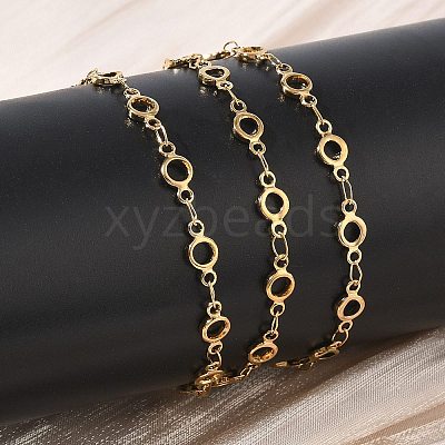 304 Stainless Steel Ring Link Chain Necklaces SA-CBA2696-02G-1