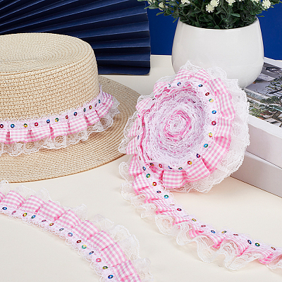 5Yards Polyester Lace Ribbon OCOR-GF0006-20B-1