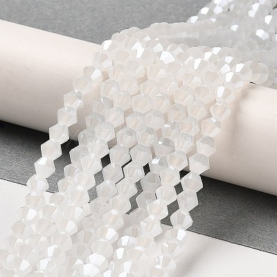 Imitation Jade Electroplate Glass Beads Strands EGLA-F029-J4mm-A06-1