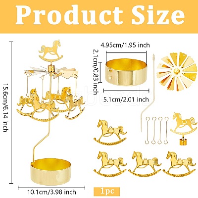 Stainless Steel Spinning Rotary Candle Holder Stand DIY-WH0304-976E-1