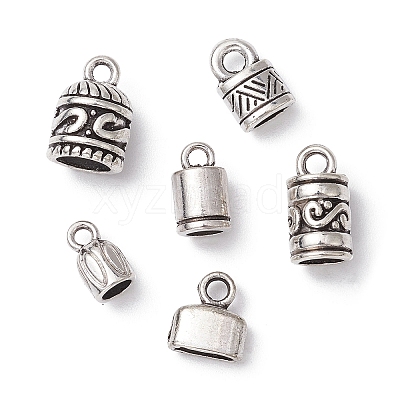 120Pcs 6 Styles Tibetan Style Alloy Cord Ends TIBE-CJ0001-29-1