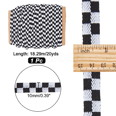 20 Yards Ethnic Embroidery Polyester Flat Ribbons OCOR-NB0001-62-1