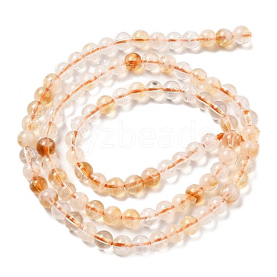 Heated Natural Citrine Beads Strands G-A262-A01-5mm-1