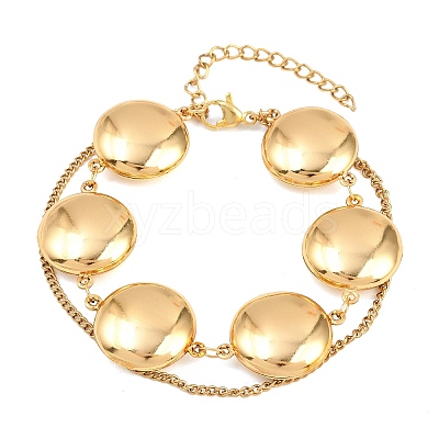 304 Stainless Steel Link Chain & Curb Chain Multi-strand Bracelets for Women BJEW-H641-01C-G-1