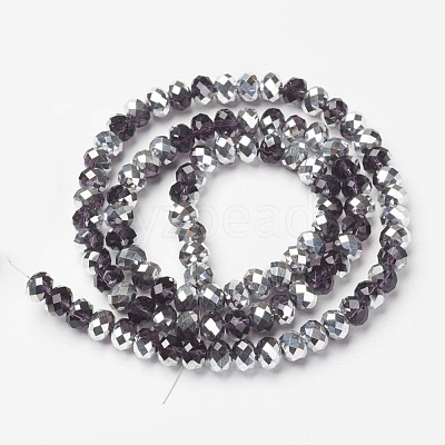 Electroplate Transparent Glass Beads Strands EGLA-A034-T10mm-M11-1