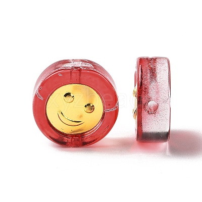 Transparent Spray Painted Glass Beads GLAA-I050-15I-1