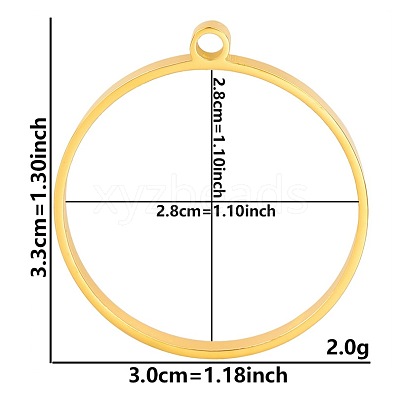 Stainless Steel Open Back Bezel Pendants PW-WGB5BE7-24-1