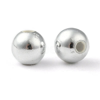 Plating Plastic Acrylic Round Beads PACR-L003-6mm-S-1