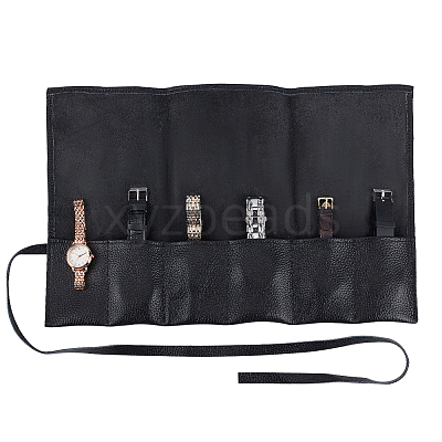 Leather Watch Roll Travel Cases CON-WH0089-69-1
