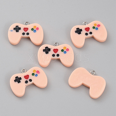10Pcs Opaque Resin Pendants RESI-WH0035-46D-1
