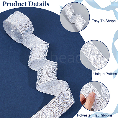 Ethnic Embroidery Polyester Flat Ribbons OCOR-WH0060-37B-1