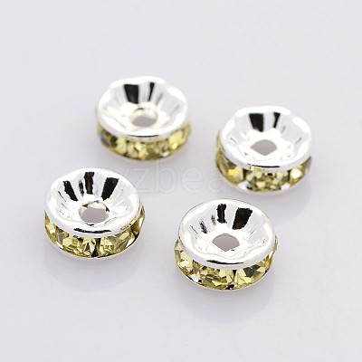 Brass Grade A Rhinestone Spacer Beads RB-A014-Z6mm-13S-1