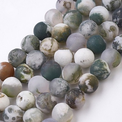 Natural Tree Agate Bead Strands G-J376-11F-8mm-1